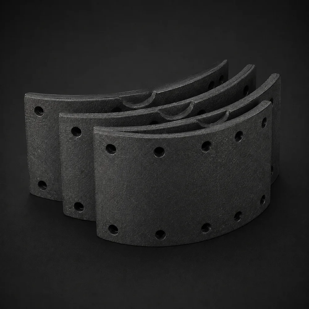 Torqen England brake liner, studio photograph